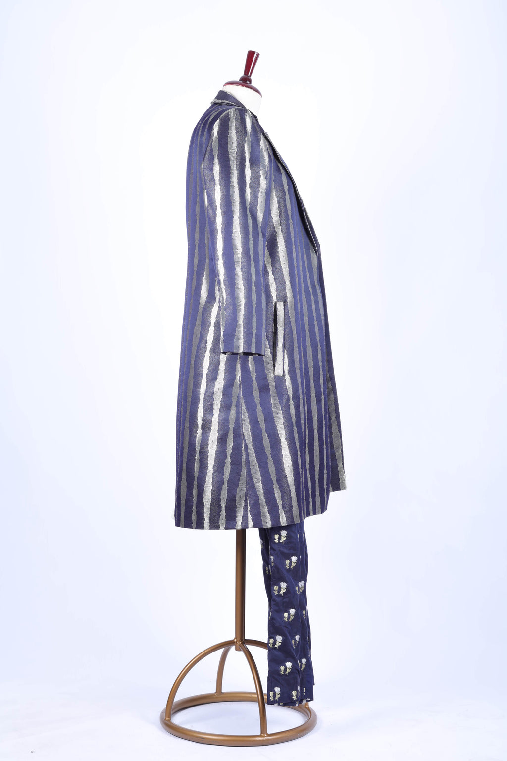 Indigo Printed Jacket Set