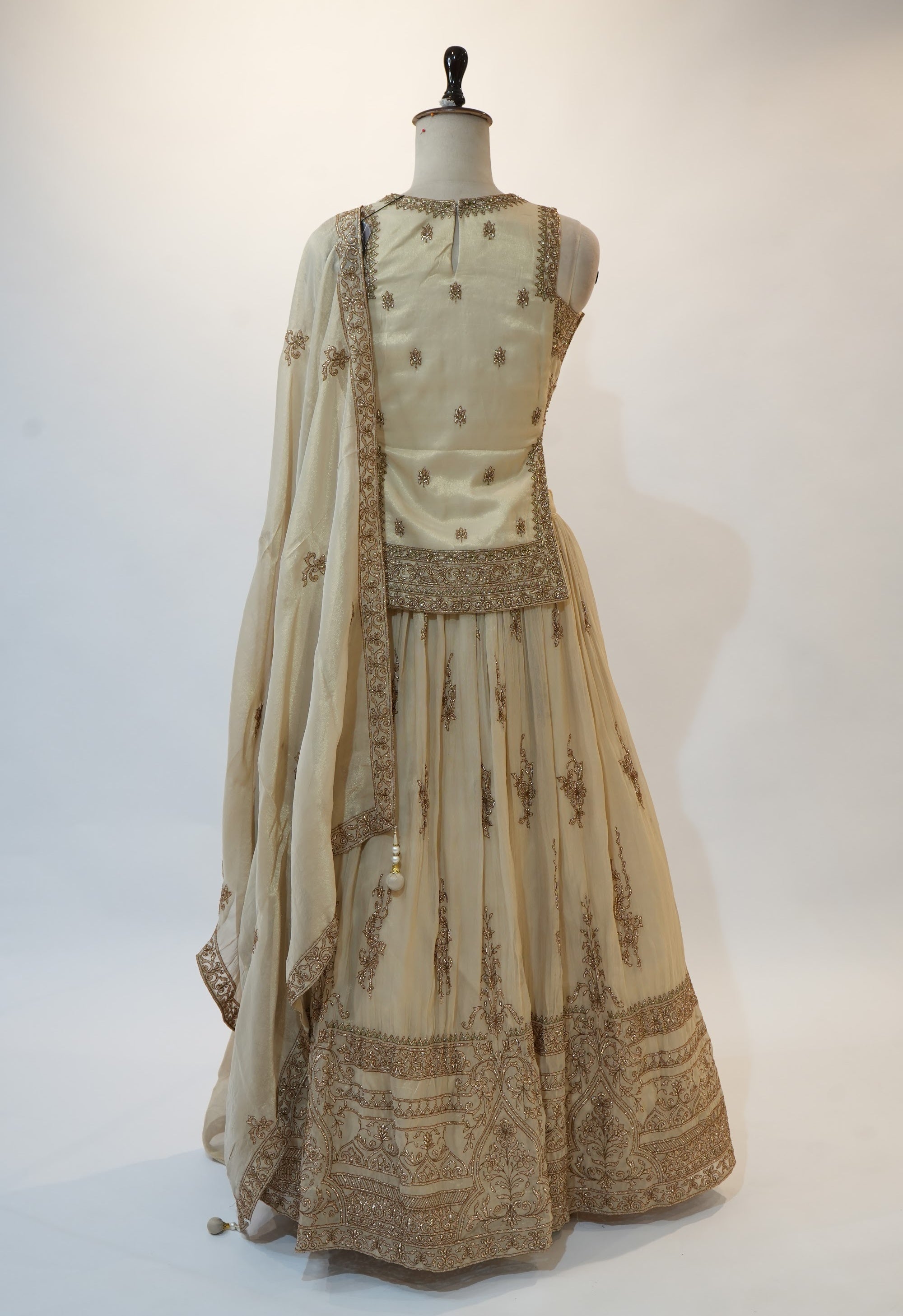 Ivory Zardozi Anarkali Set