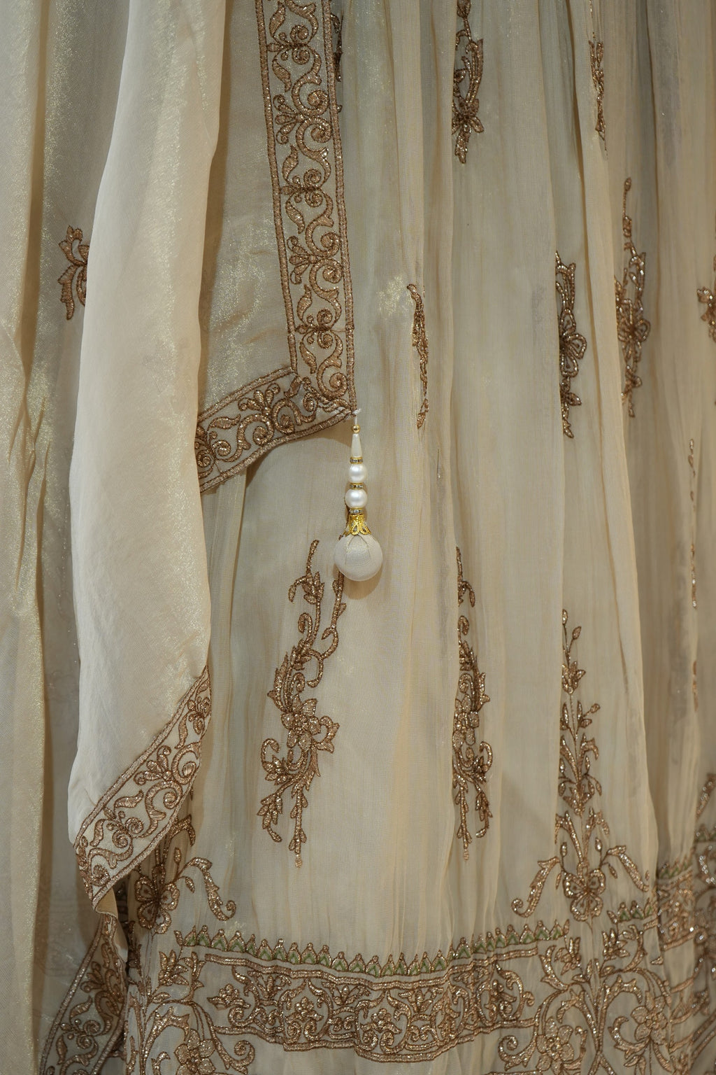 Ivory Zardozi Anarkali Set