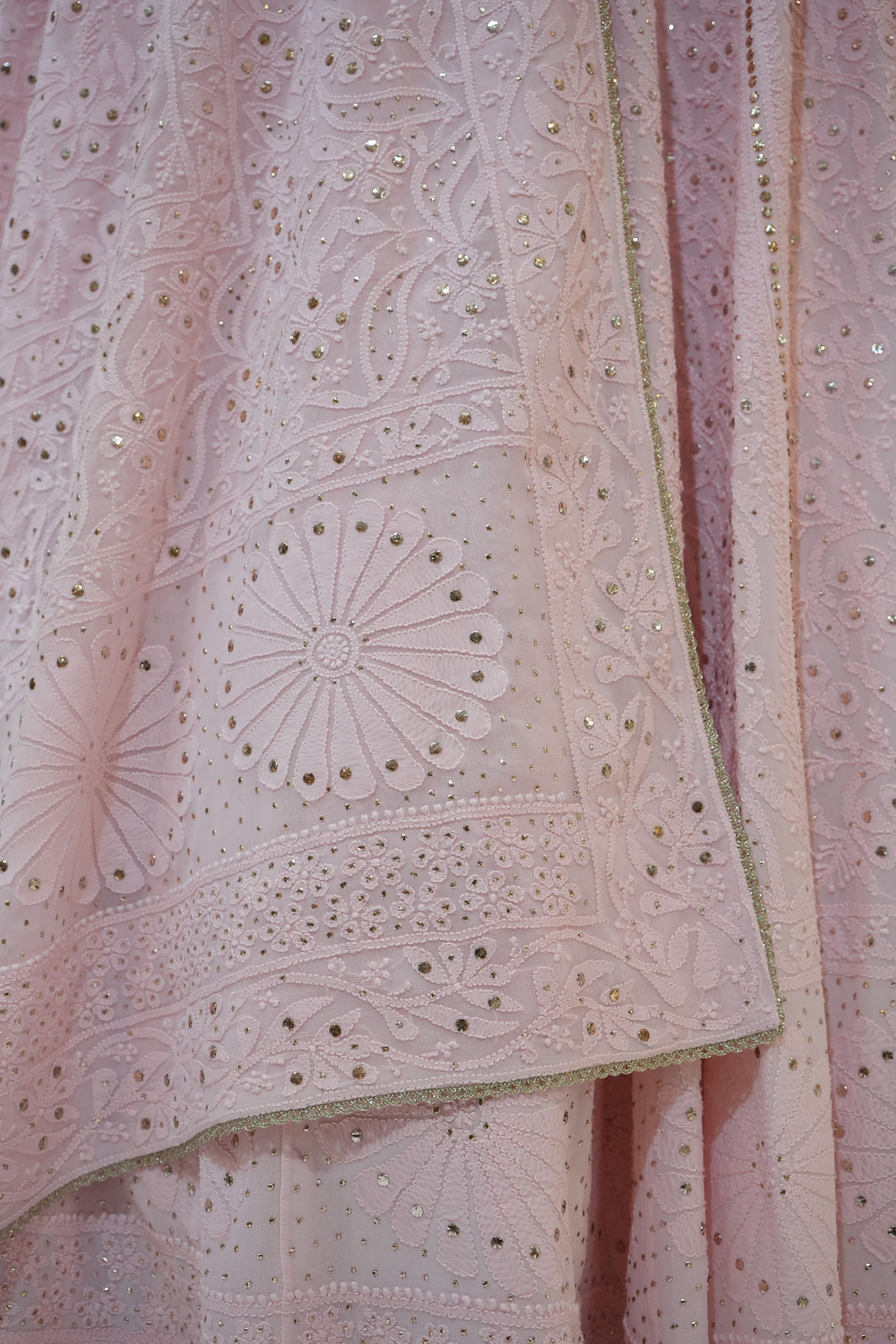 Blush Pink Chikankari Lehenga Set