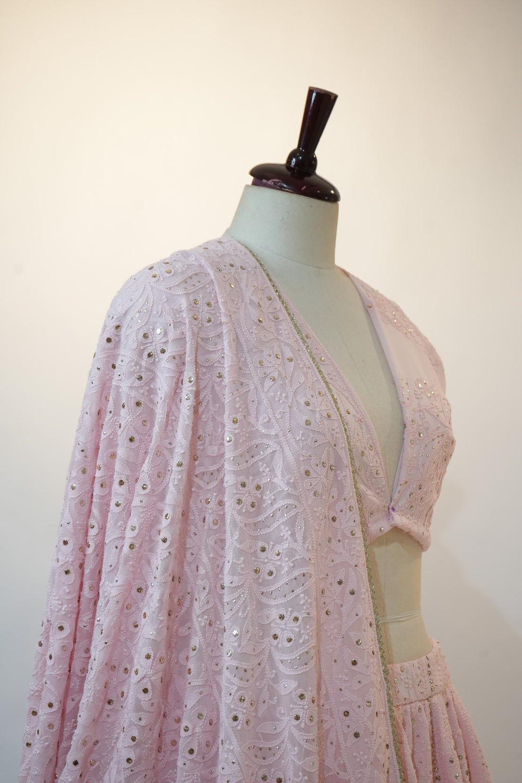 Blush Pink Chikankari Lehenga Set