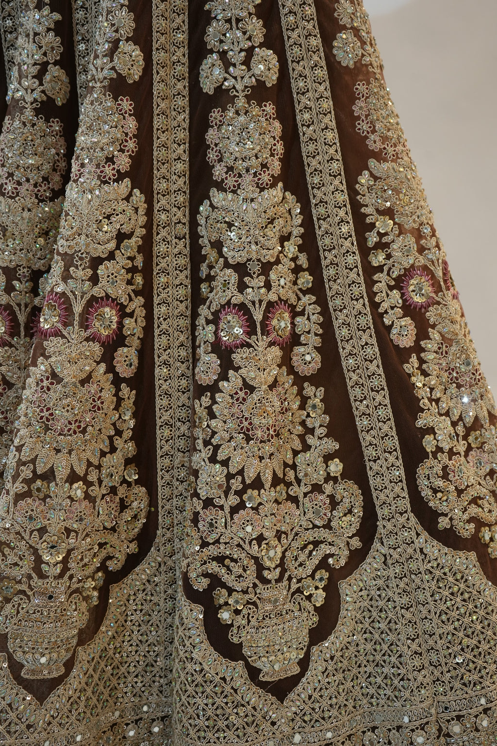 Champagne Gold Heavy Embroidered Bridal Lehenga Set