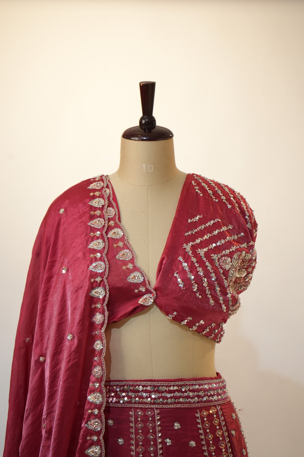 Raspberry Pink Embroidered Bridal Lehenga Set