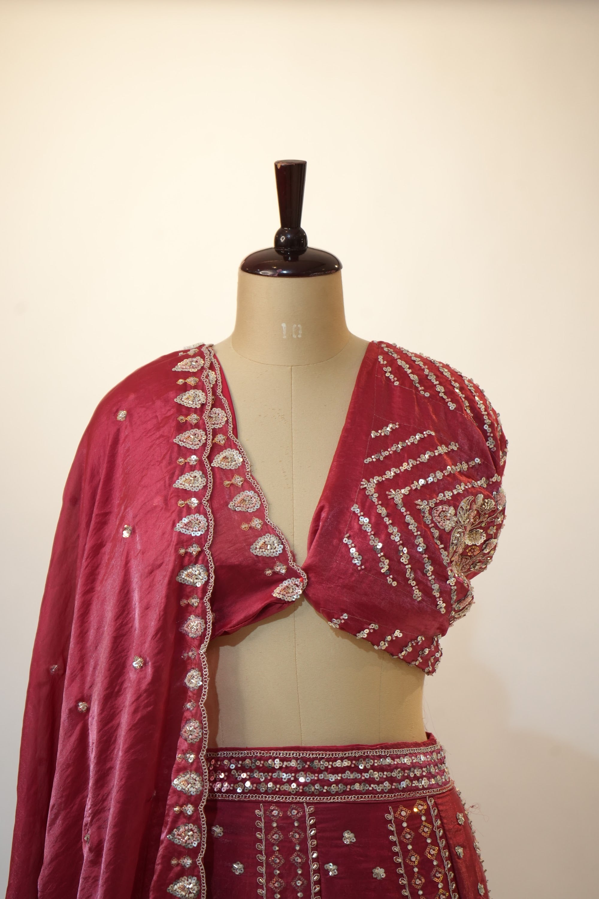 Raspberry Pink Embroidered Bridal Lehenga Set