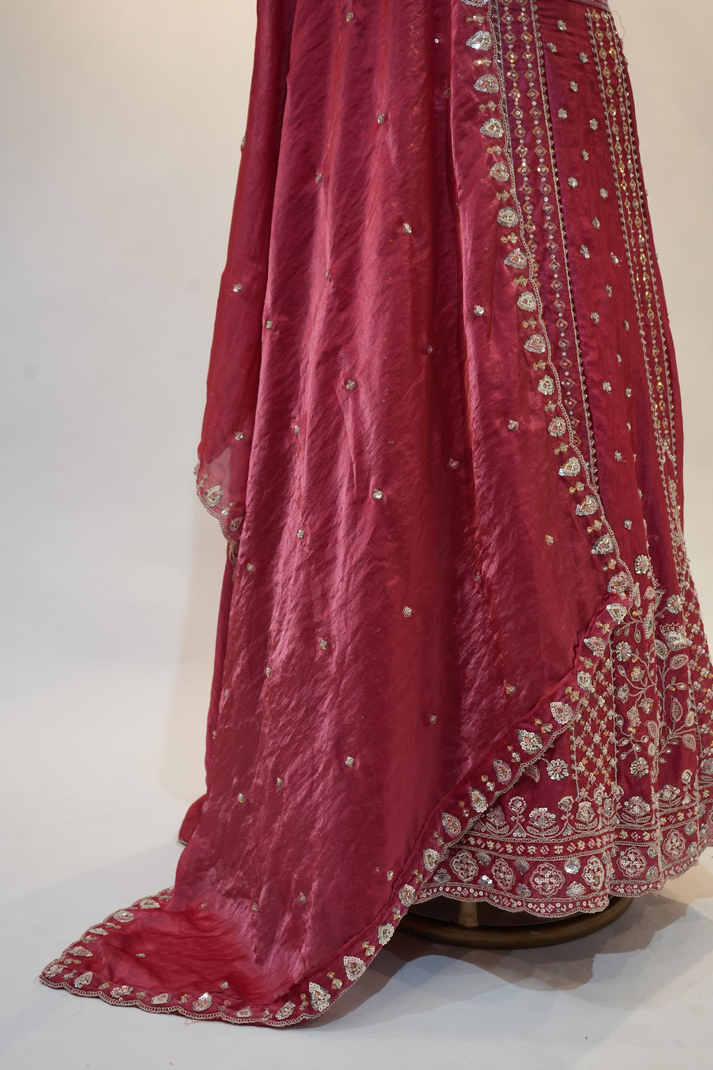 Raspberry Pink Embroidered Bridal Lehenga Set