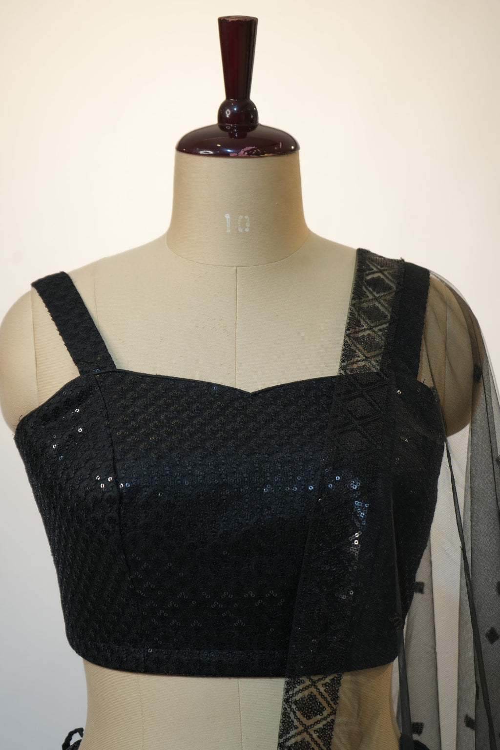 Black All-Over Sequin Lehenga Set