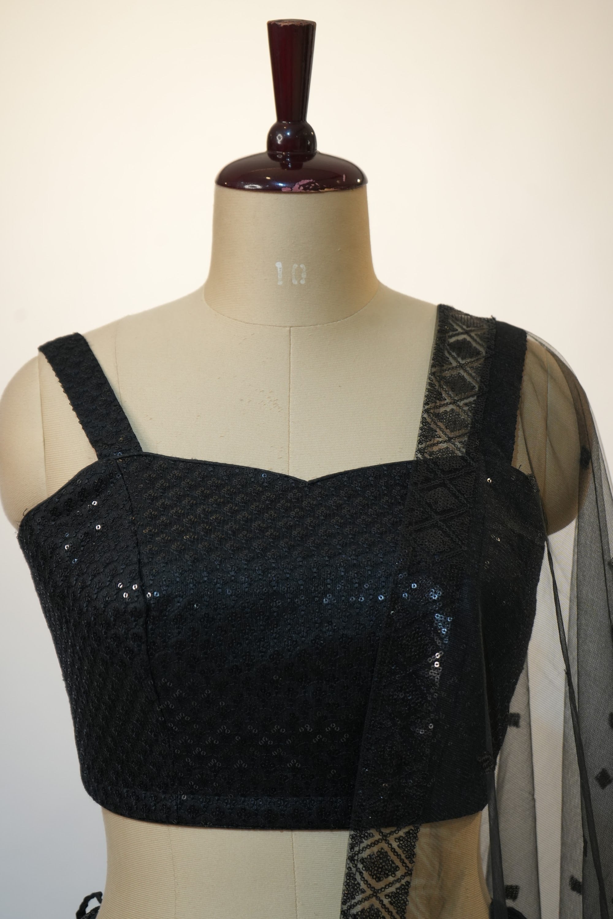 Black All-Over Sequin Lehenga Set