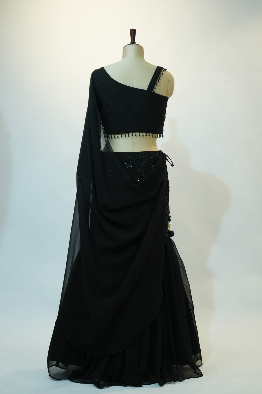 Black Sequin Embroidered Lehenga Set