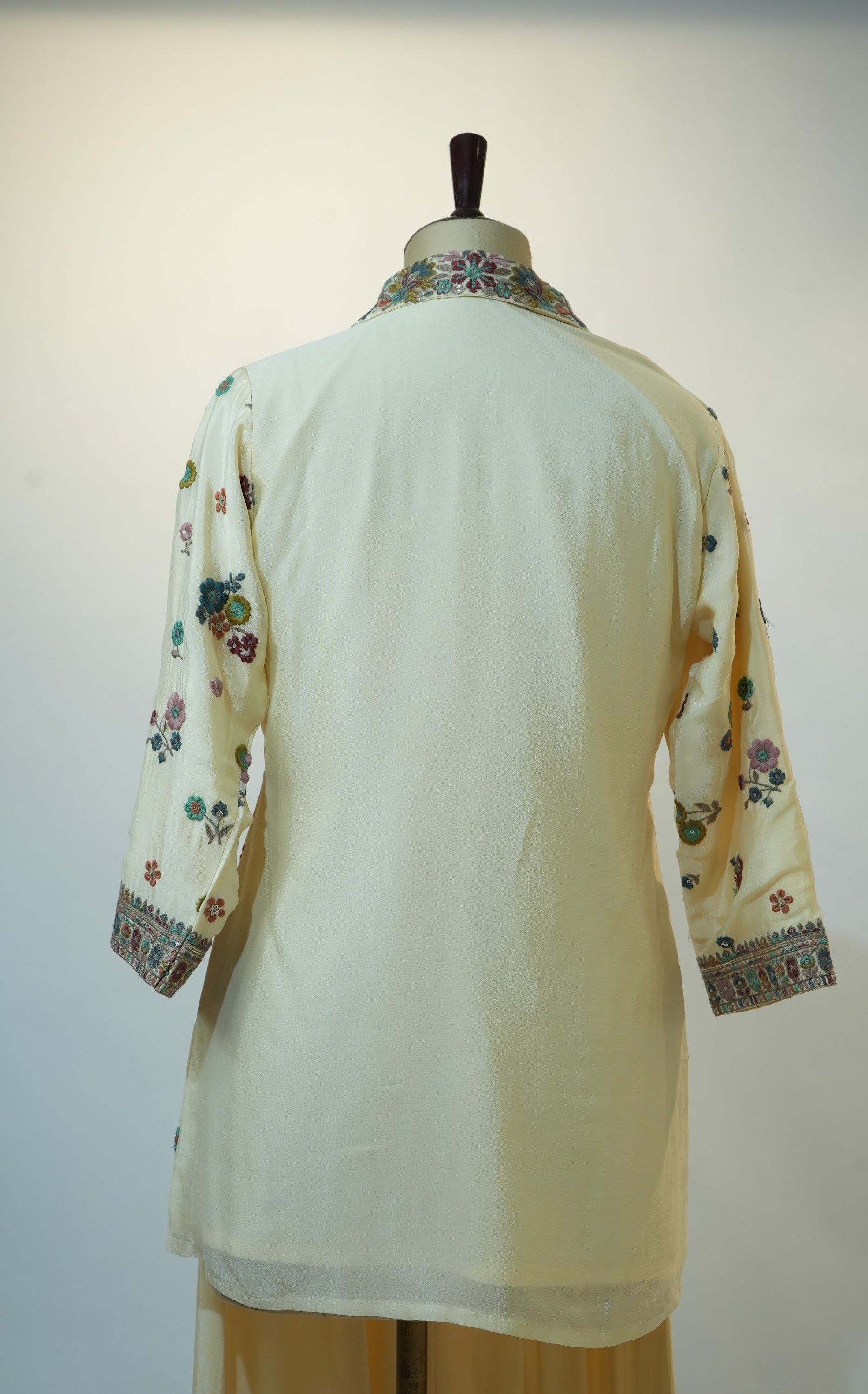 Ivory Multi-Floral Embroidered Co-ord Set