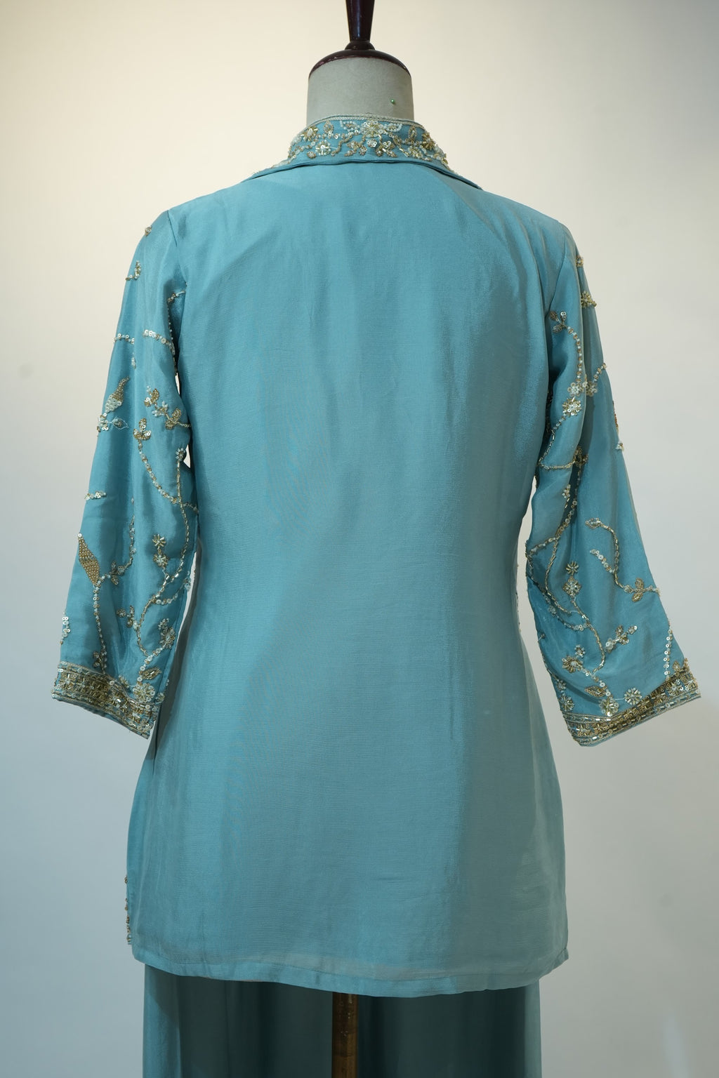 Sky Blue Sequin Embroidered Co-ord Set