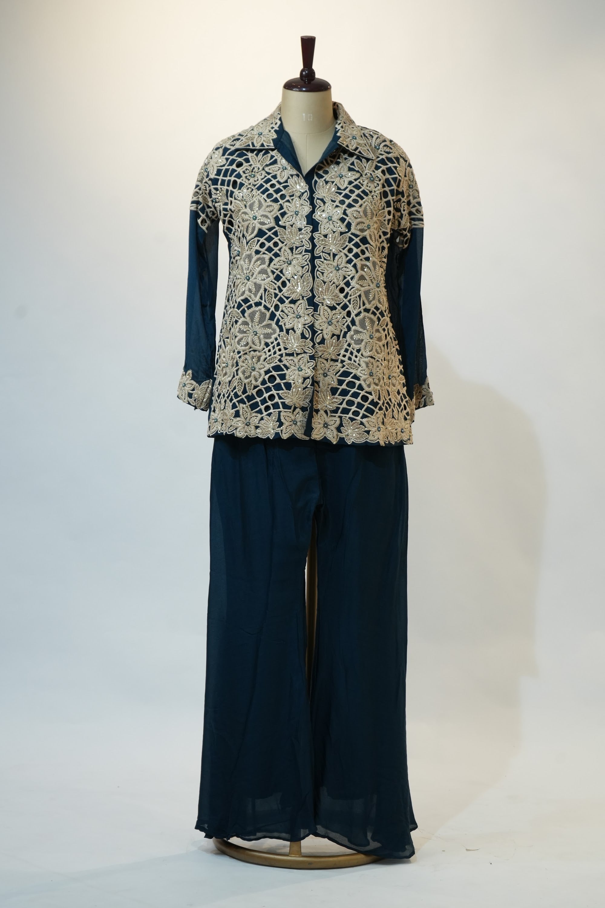 Teal Blue Crochet Lace Co-ord Set