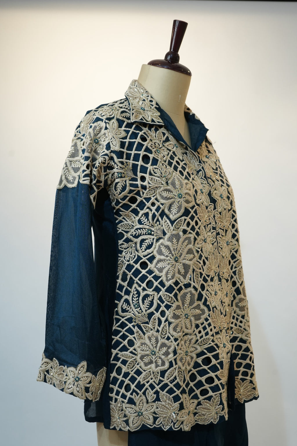 Teal Blue Crochet Lace Co-ord Set