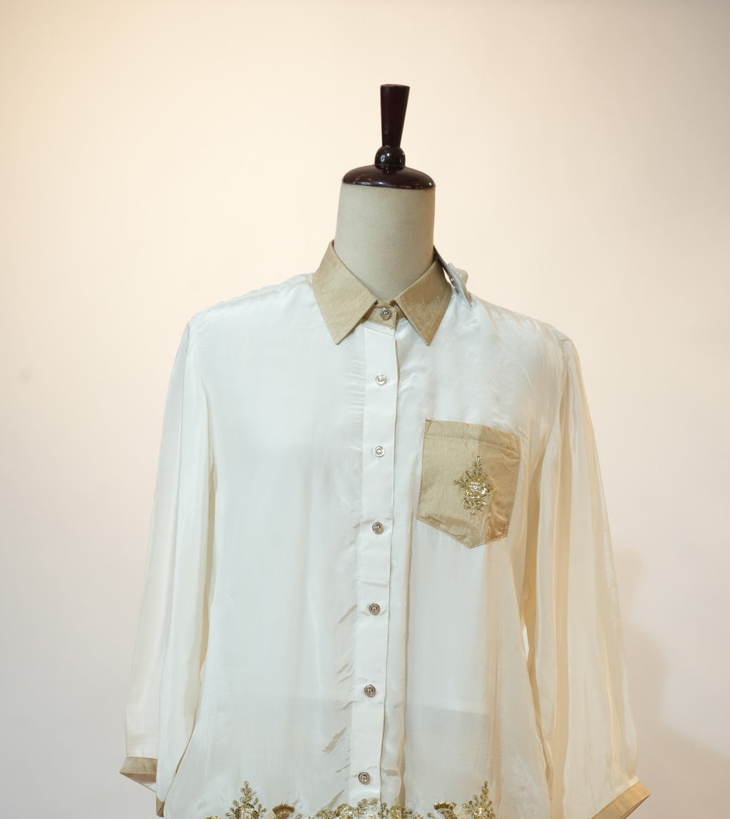 Ivory & Gold Embroidered Co-ord Set