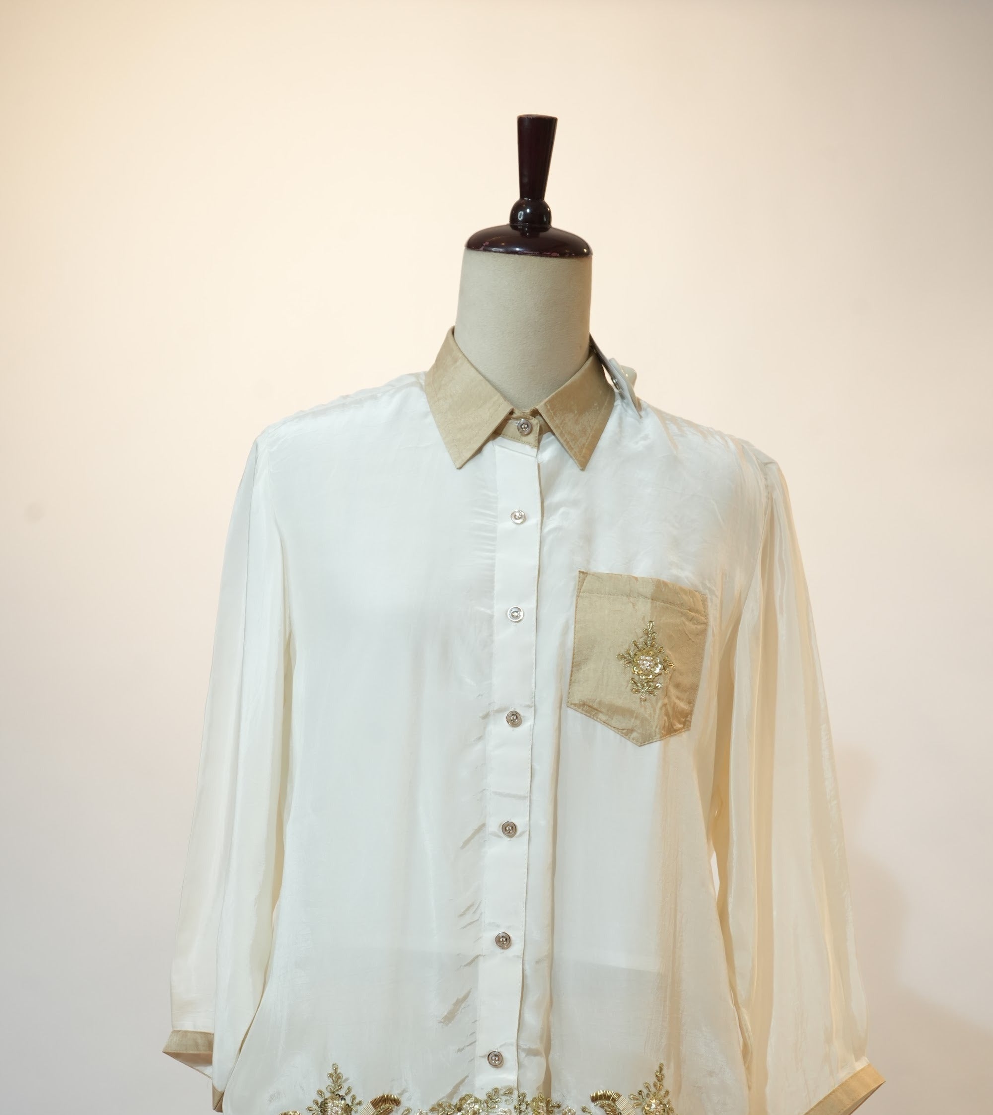 Ivory & Gold Embroidered Co-ord Set