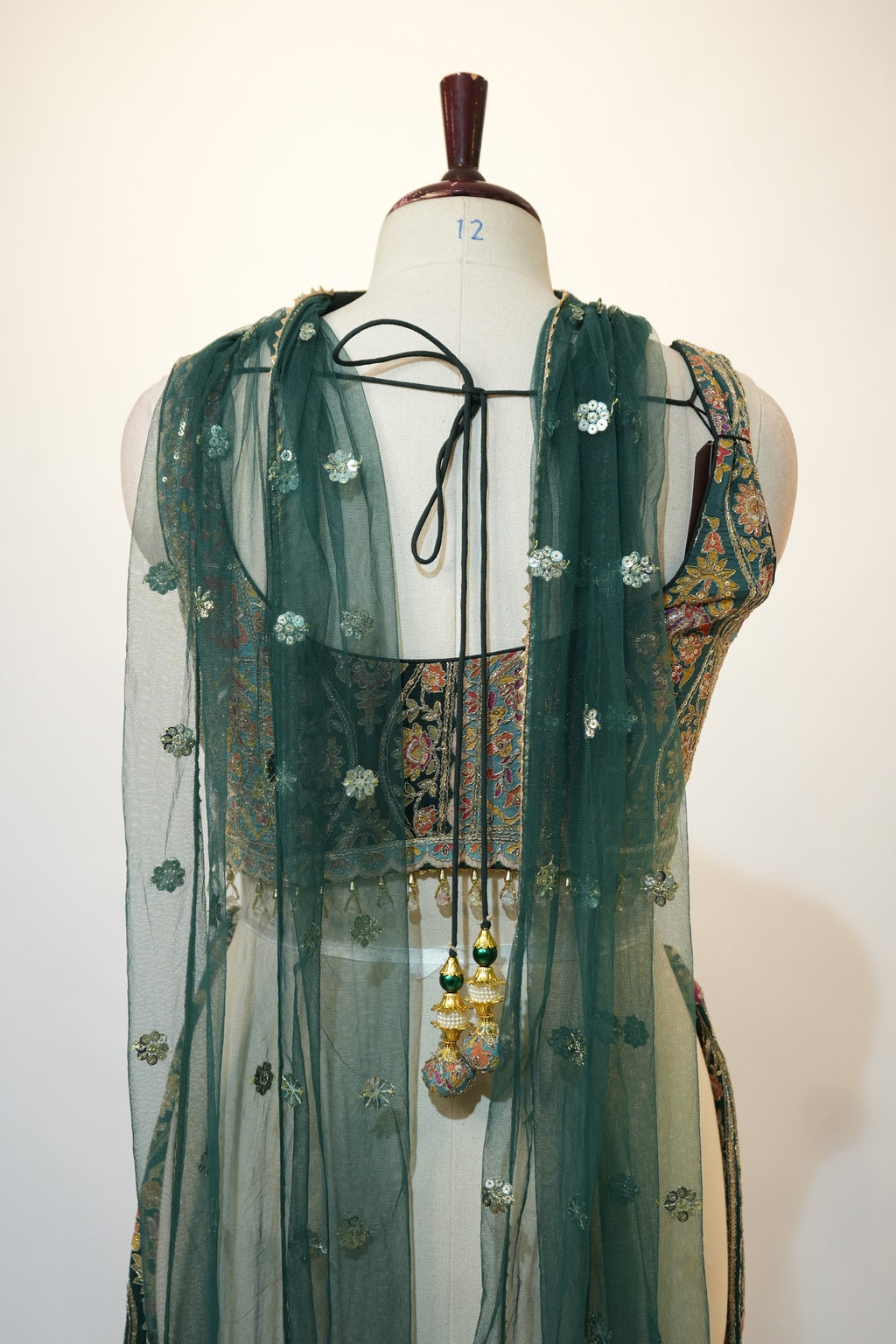 Teal Multicolor Embroidered Lehenga Set