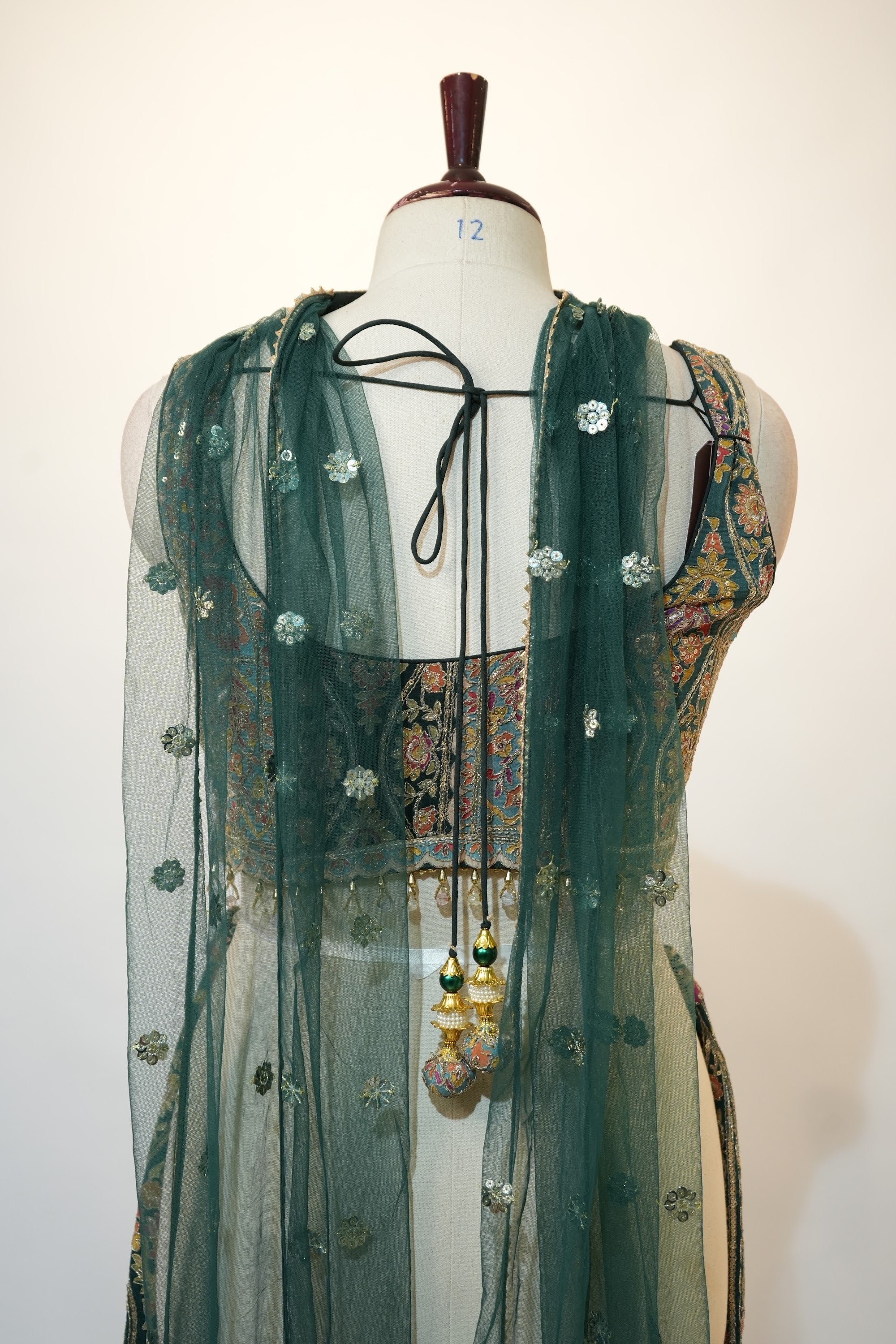 Teal Multicolor Embroidered Lehenga Set