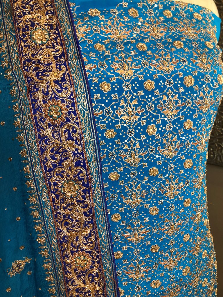 Crepe Embroidered Unstitch Suit