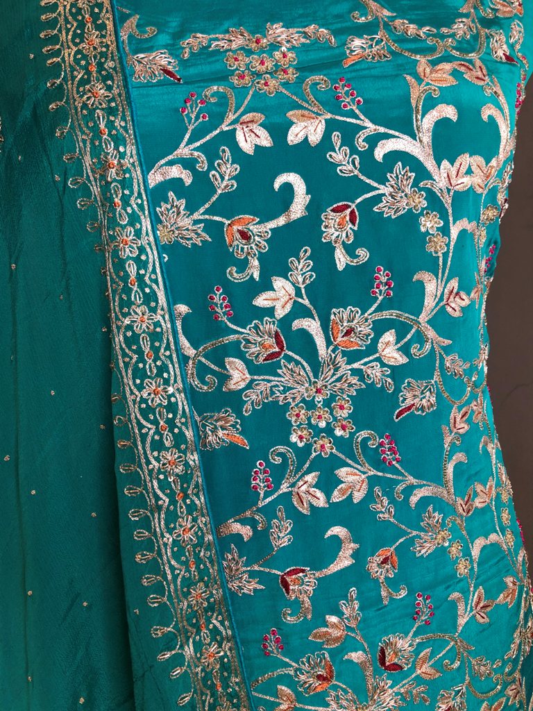 Crepe Embroidered Suit