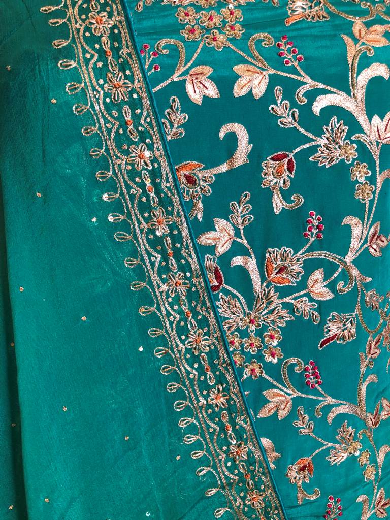 Crepe Embroidered Suit