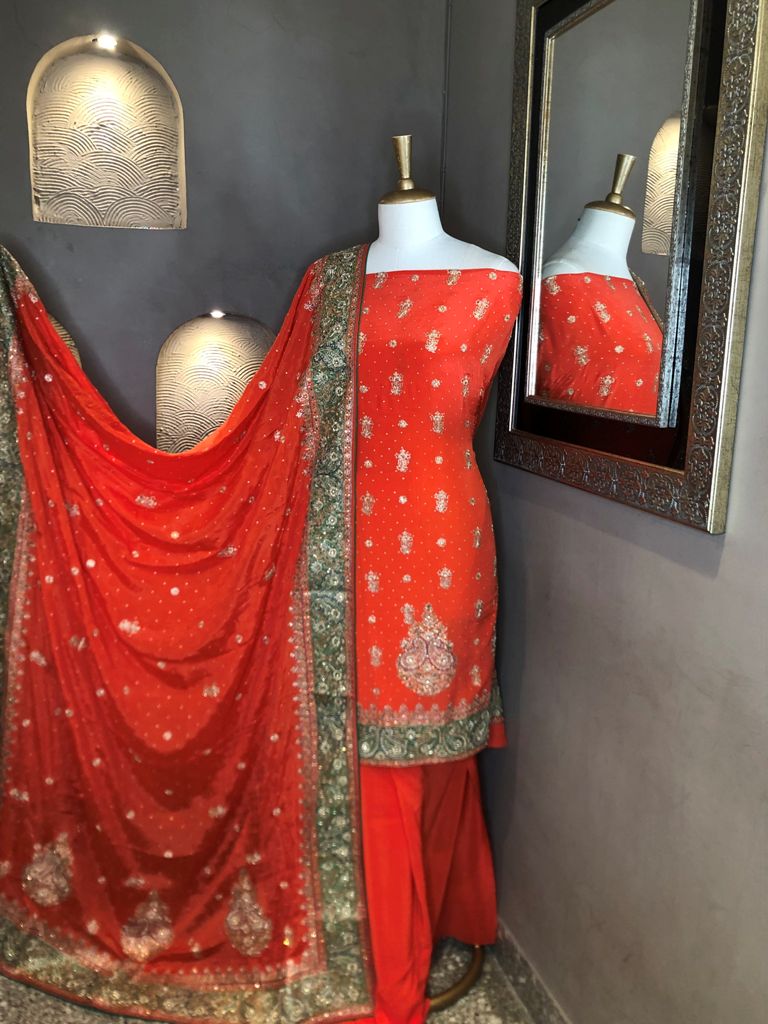 Ritu Kumar Embroidered Unstitch Suit