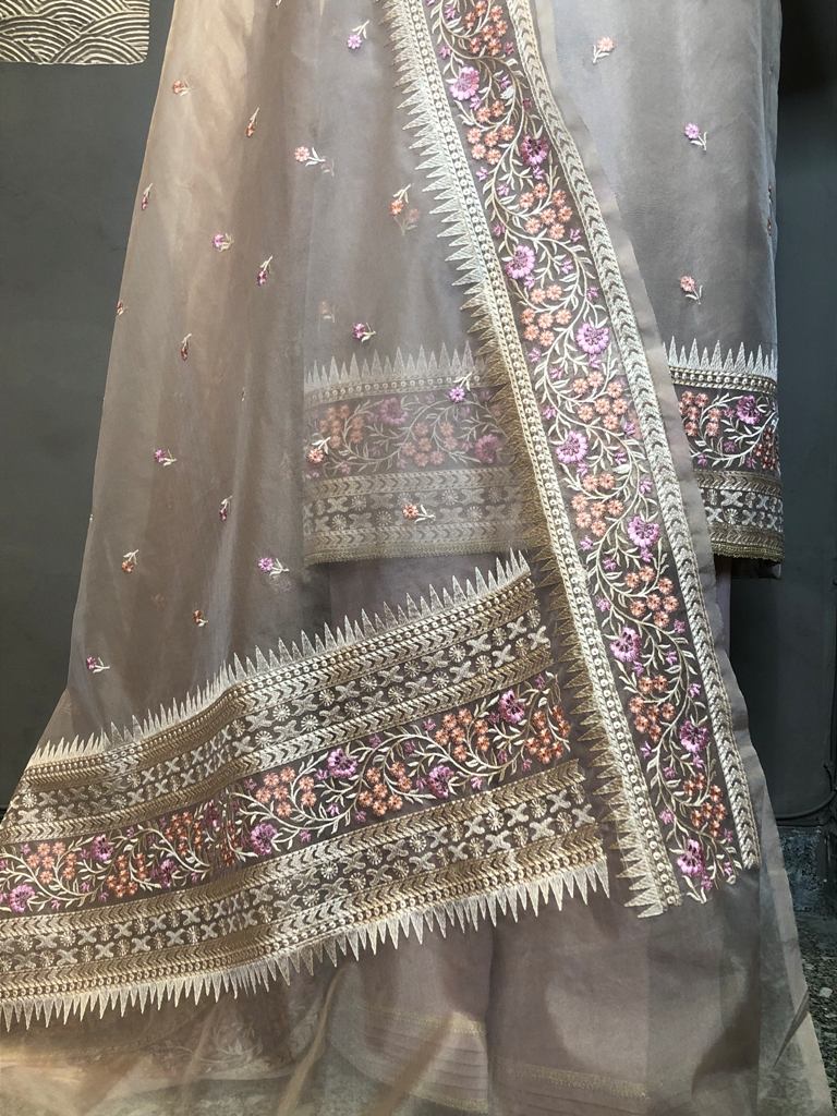 Organza Readymade Embroidered Suit