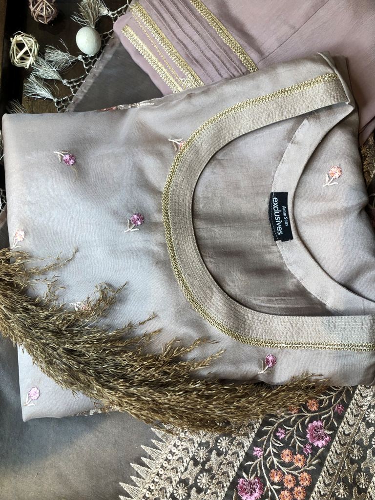 Organza Readymade Embroidered Suit