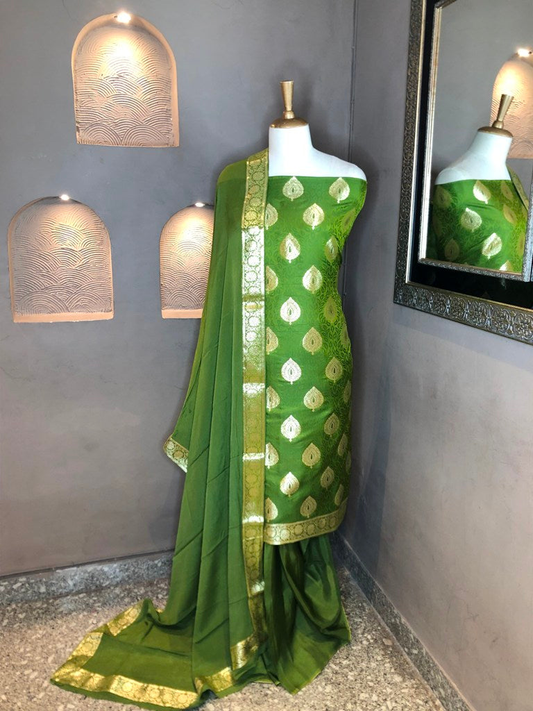 Banarasi Silk Unstitched Suit