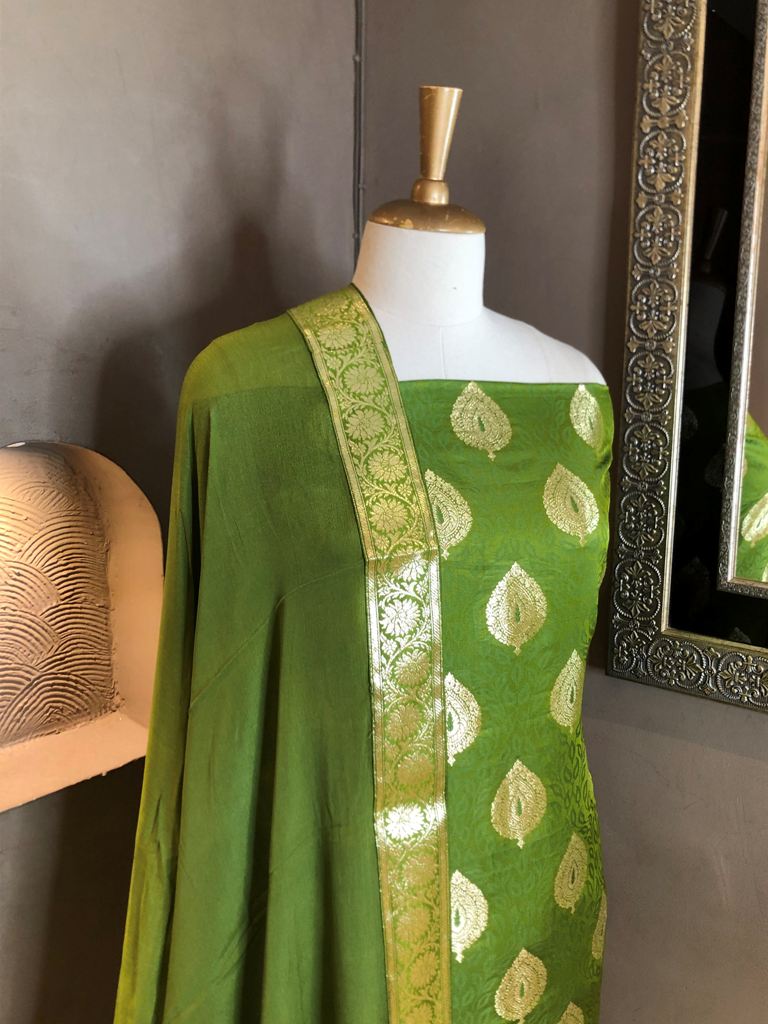 Banarasi Silk Unstitched Suit