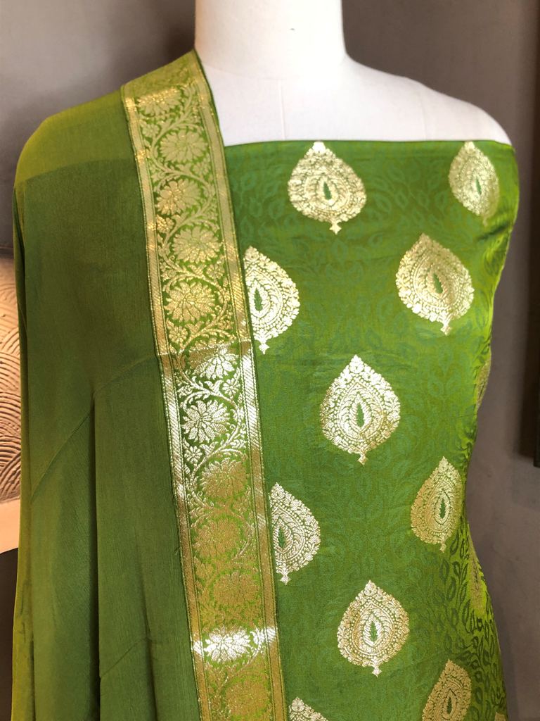 Banarasi Silk Unstitched Suit