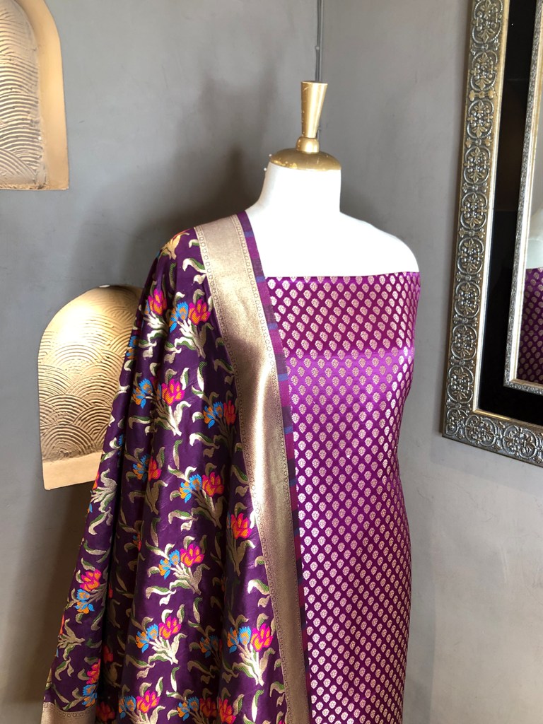 Banarasi Silk Unstitched Suit