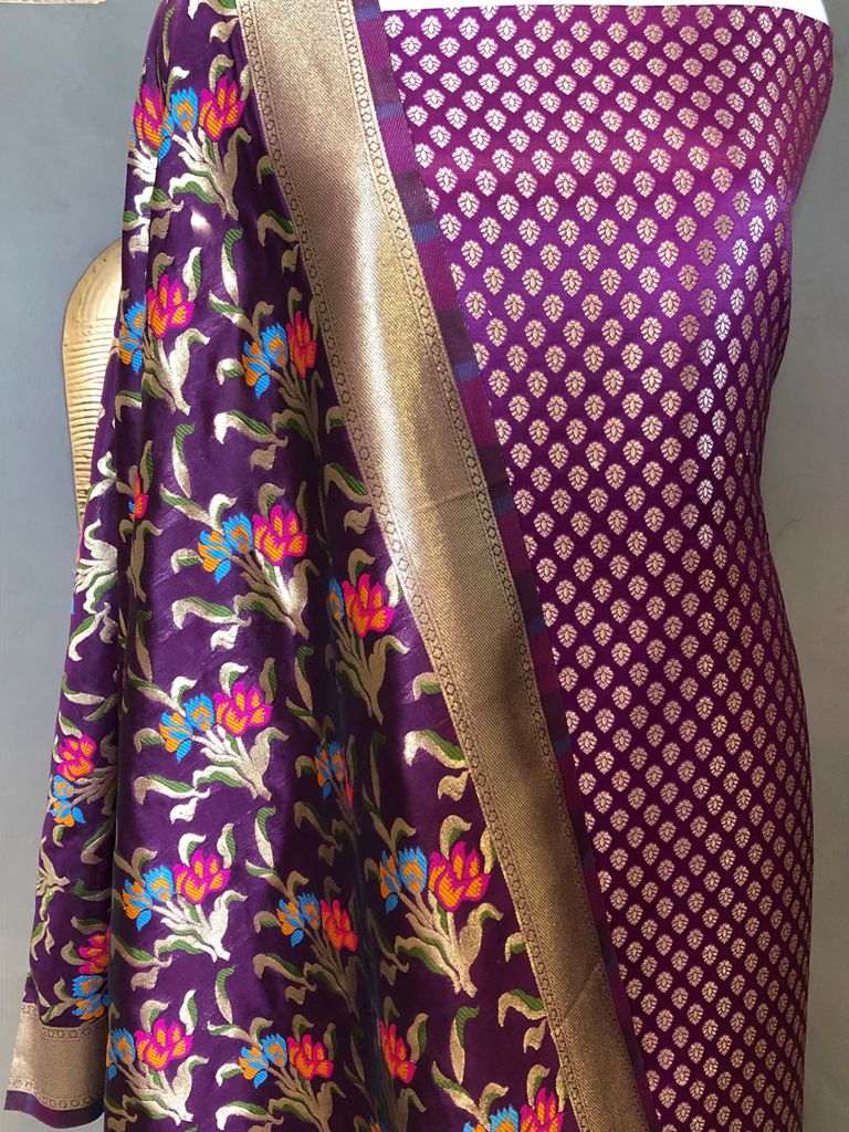 Banarasi Silk Unstitched Suit