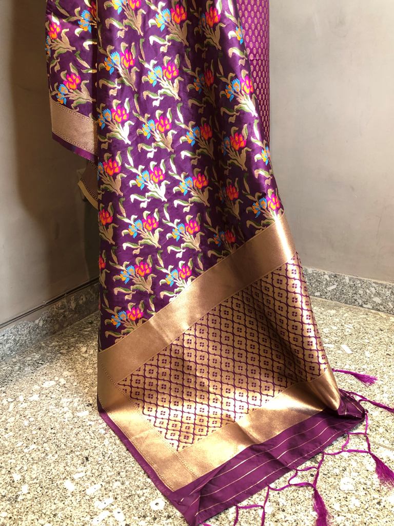 Banarasi Silk Unstitched Suit