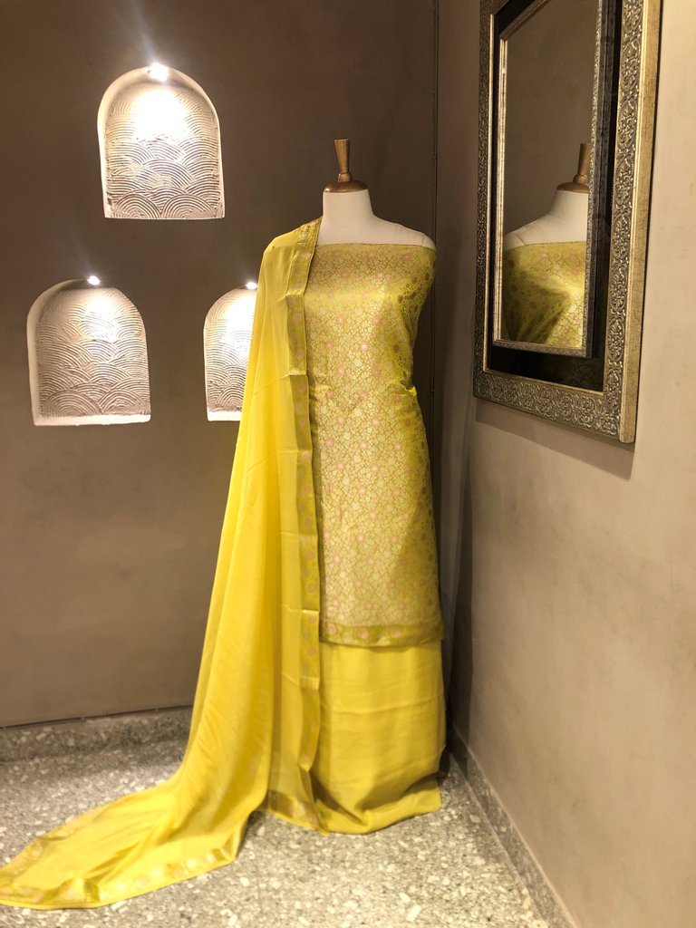 Banarasi Silk Unstitched Suit