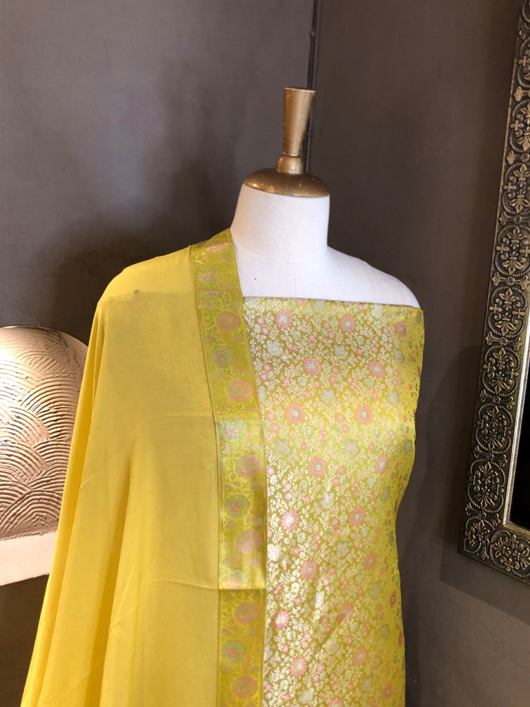 Banarasi Silk Unstitched Suit