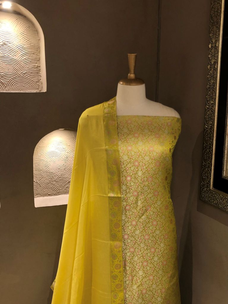 Banarasi Silk Unstitched Suit