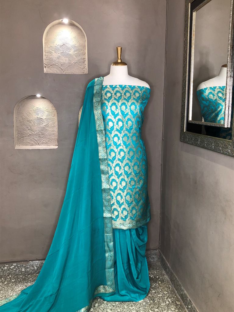 Banarasi Silk Unstitched Suit