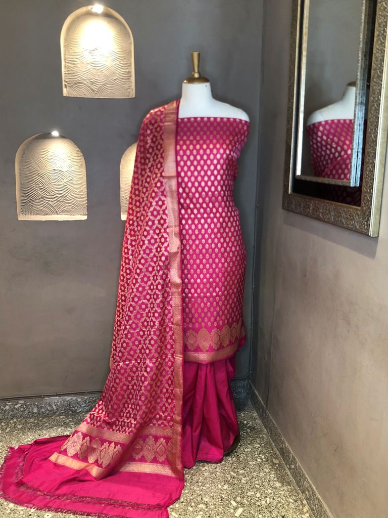 Banarasi Silk Unstitch Suit