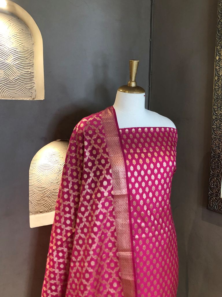 Banarasi Silk Unstitch Suit