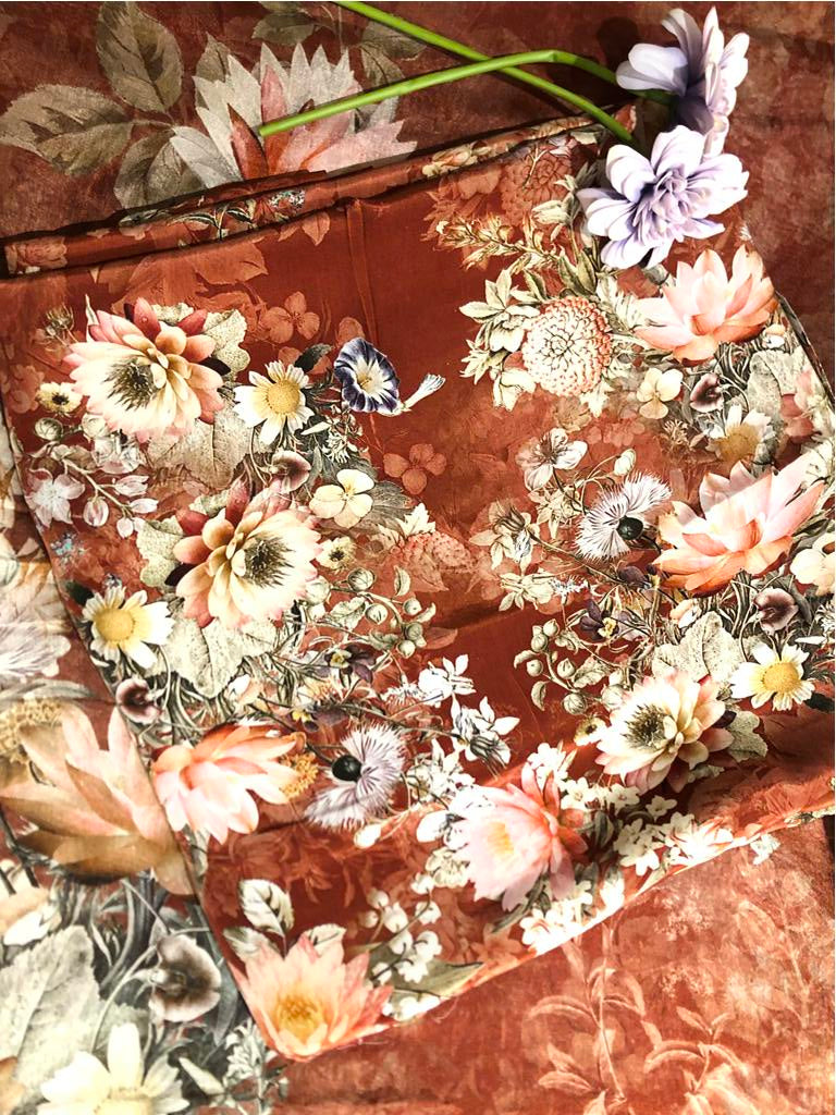 Printed Crepe Unstitched Suit