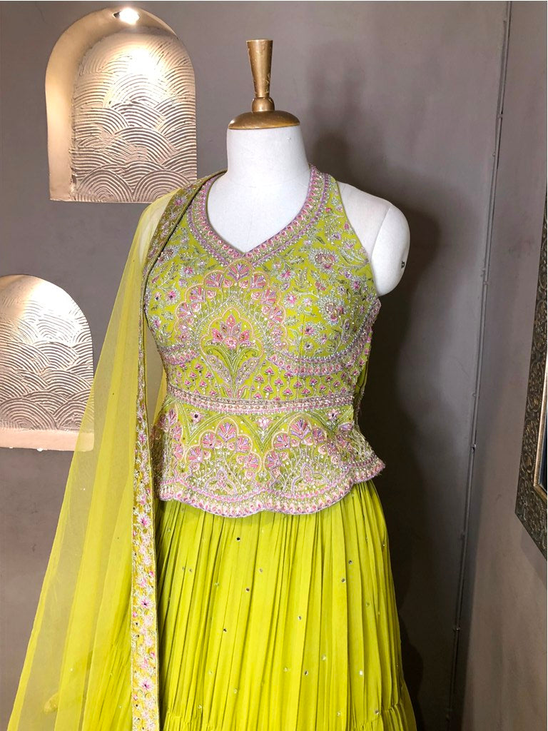 Crop Top With Lehenga