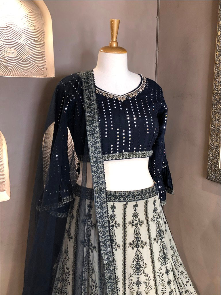 Crop Top With Lehenga
