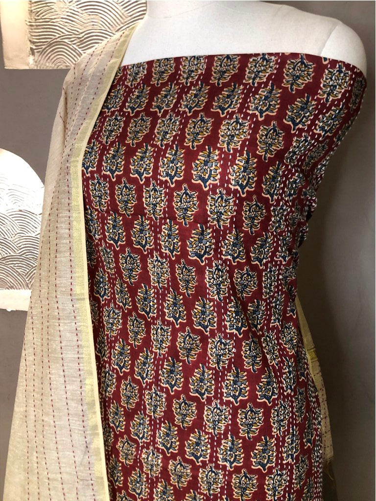Printed Cotton Unstitched Suit