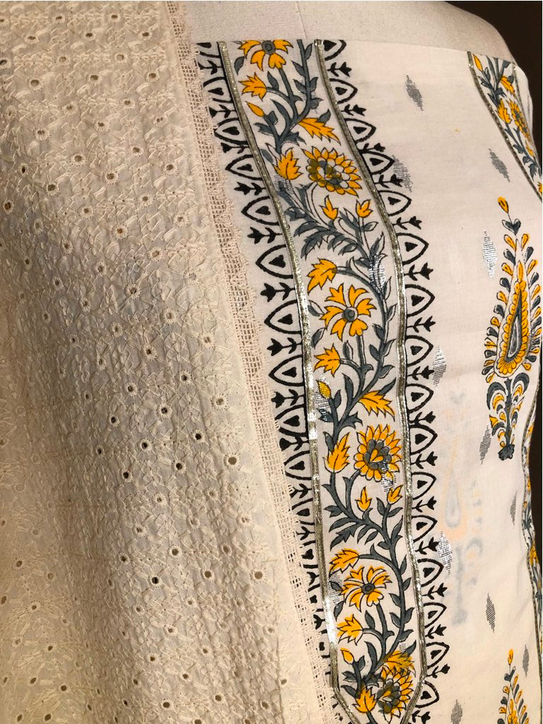 Printed Cotton Unstitched Suit