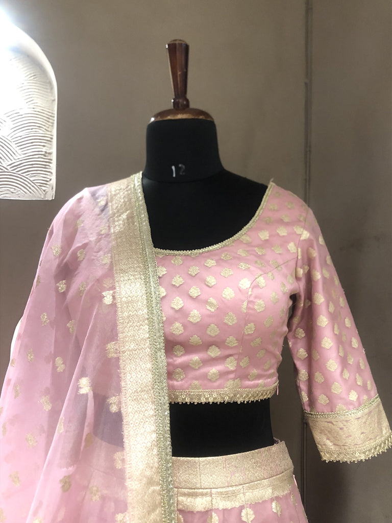 Pink Organza Lehenga