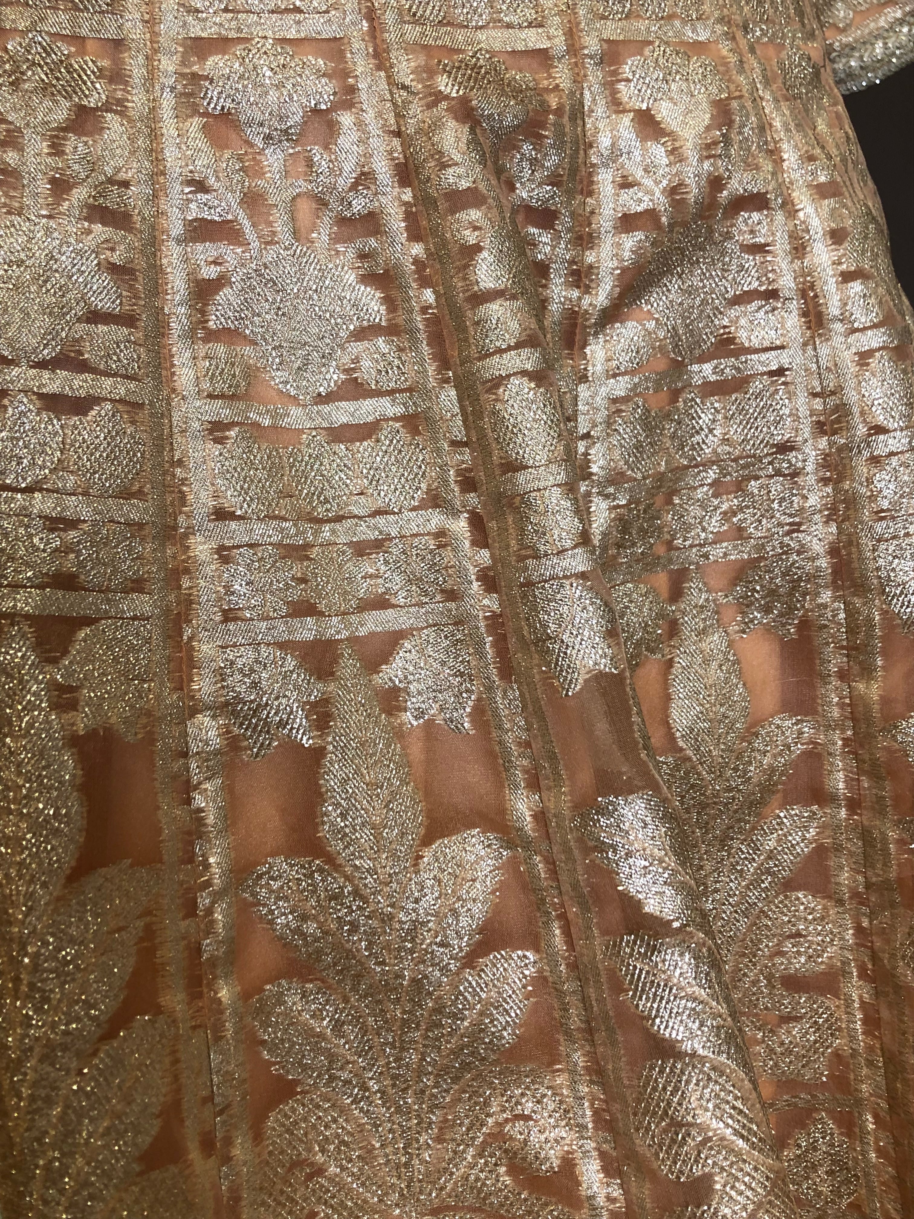 Peach Banarasi Organza Lehenga
