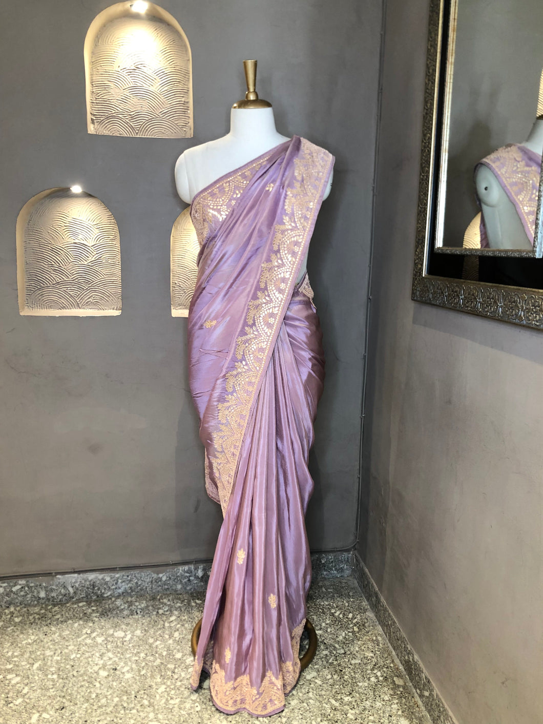 Tissue Crepe Saree