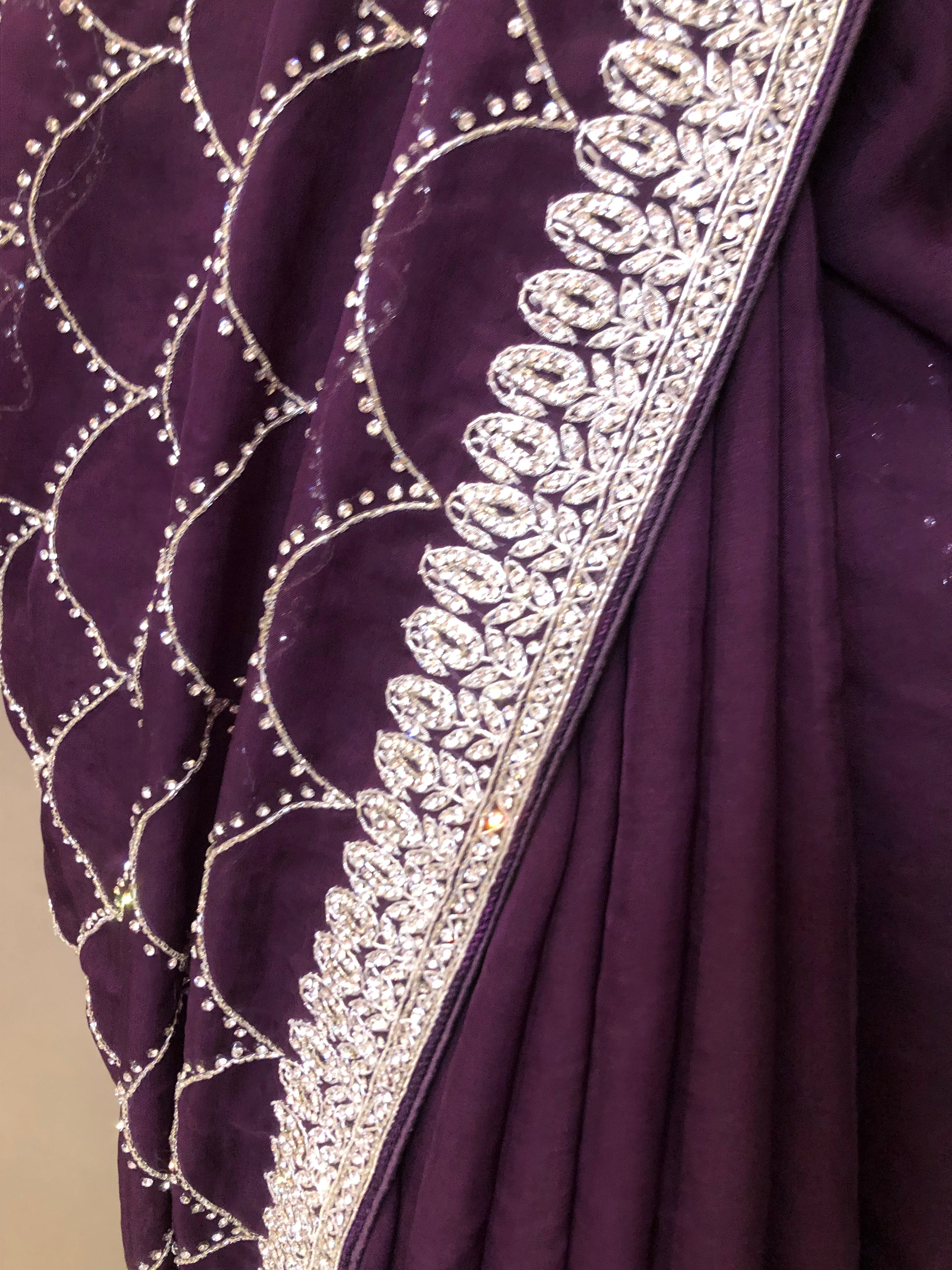 Organza Heavy Embroidered Saree