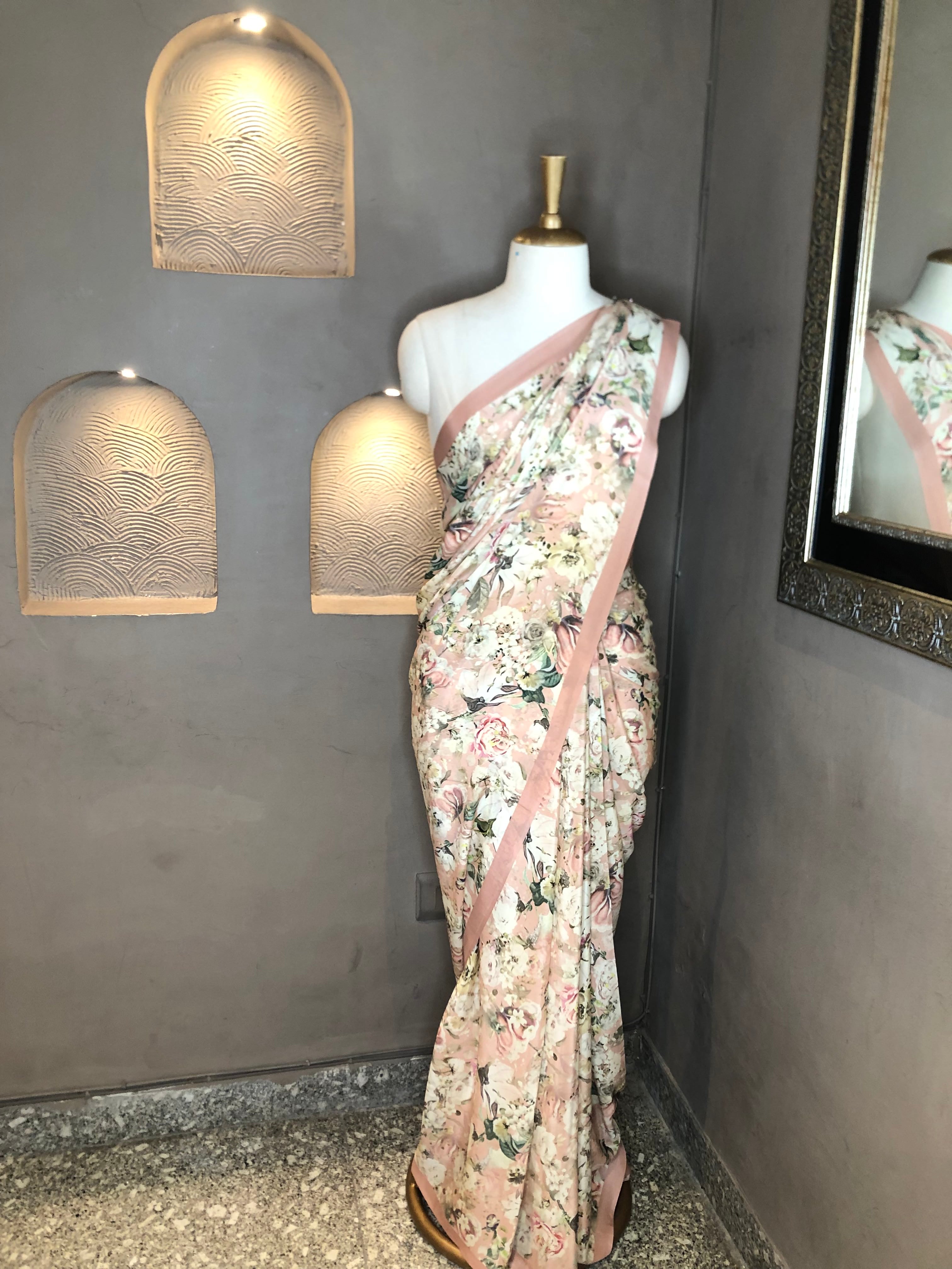 Printed Crape Saree