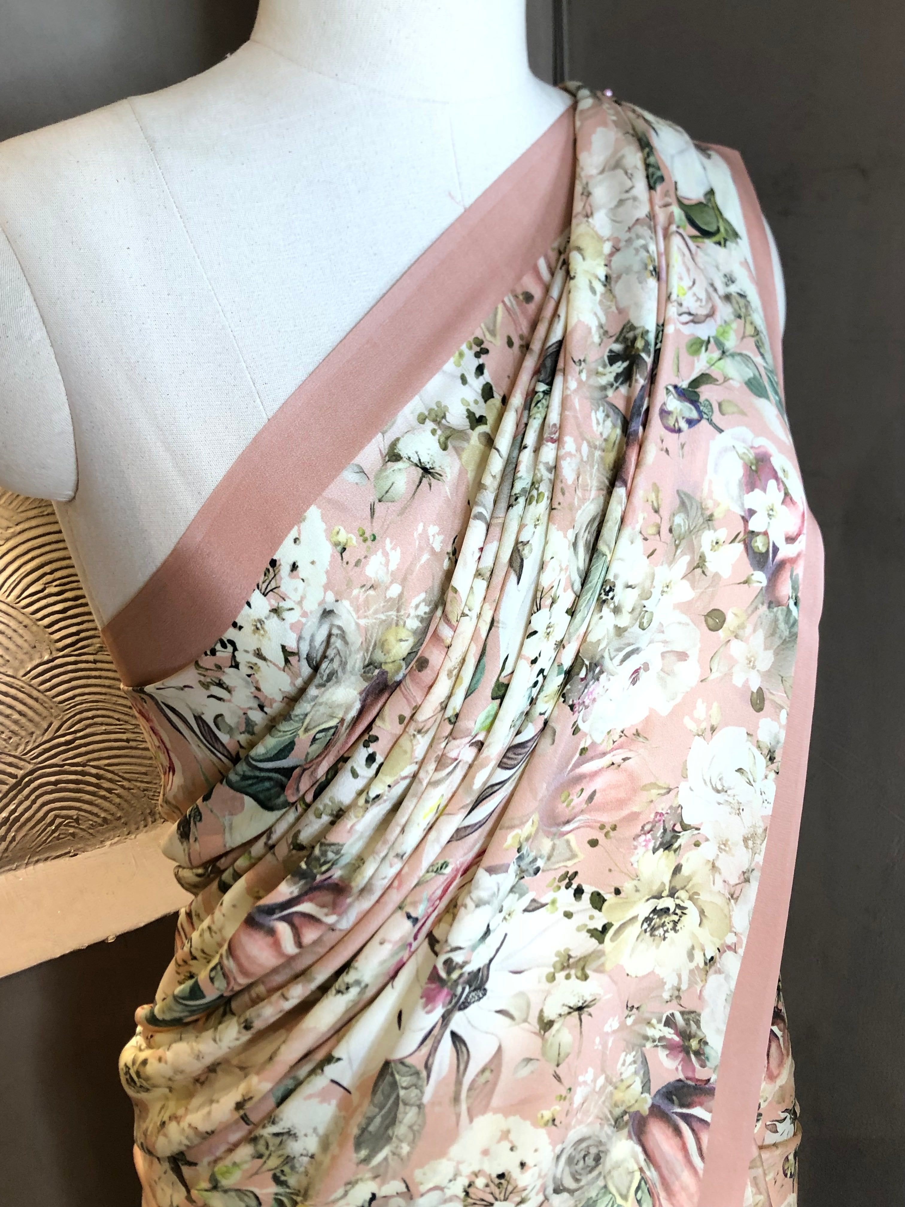 Printed Crape Saree