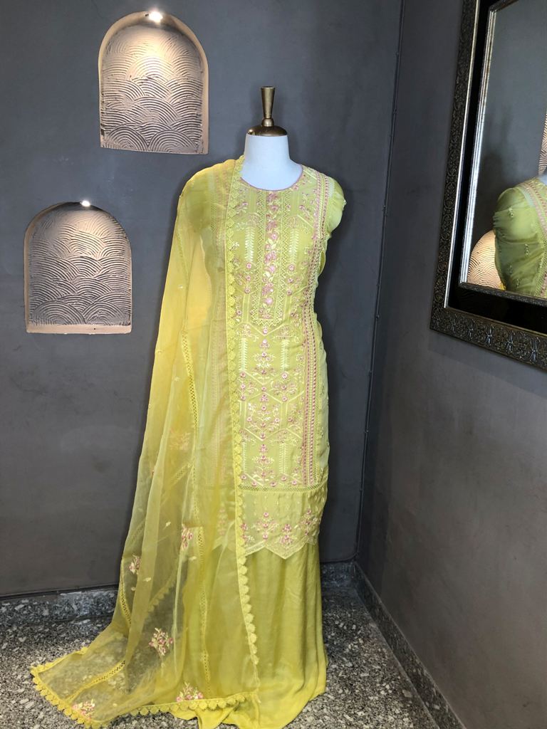 Organza Embroided Suit